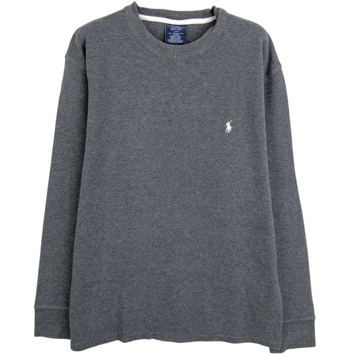 Ralph Lauren POLO RALPH LAUREN SLEEPWEAR Thermal Long T-shirt Waffle Men's L size cotton Charcoal Vintage Second Hand