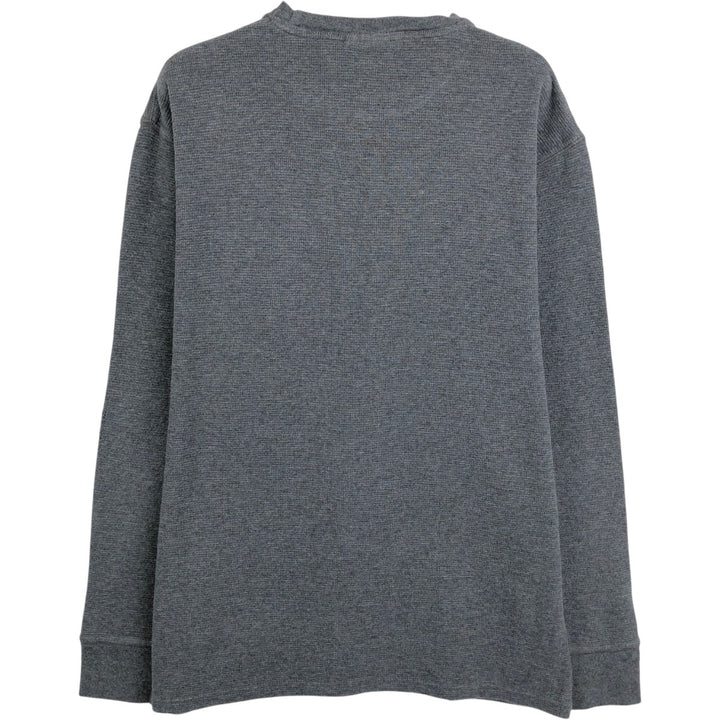 Ralph Lauren POLO RALPH LAUREN SLEEPWEAR Thermal Long T-shirt Waffle Men's L size cotton Charcoal Vintage Second Hand
