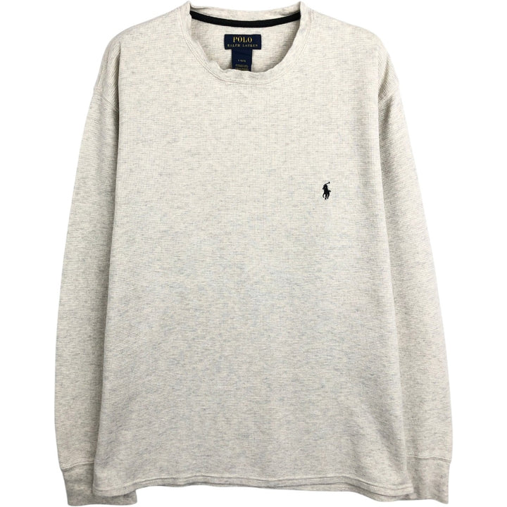 Ralph Lauren POLO RALPH LAUREN Thermal Ron T Waffle Men's L size cotton ivory Vintage Second Hand
