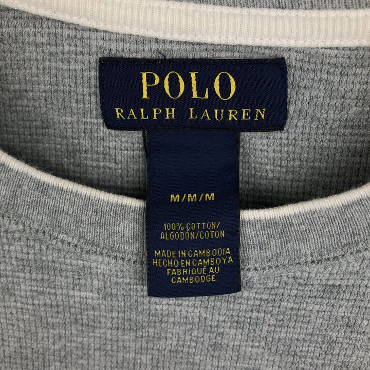 Ralph Lauren POLO RALPH LAUREN Thermal Long T-shirt Waffle Men's M size cotton gray type Vintage Second Hand