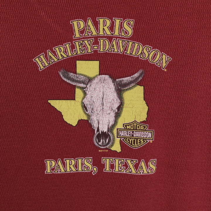 Harley-Davidson Thermal Long-Sleeve T-Shirt, Honeycomb Pattern, Men's Size L (equivalent) unclear burgundy type Vintage Second Hand