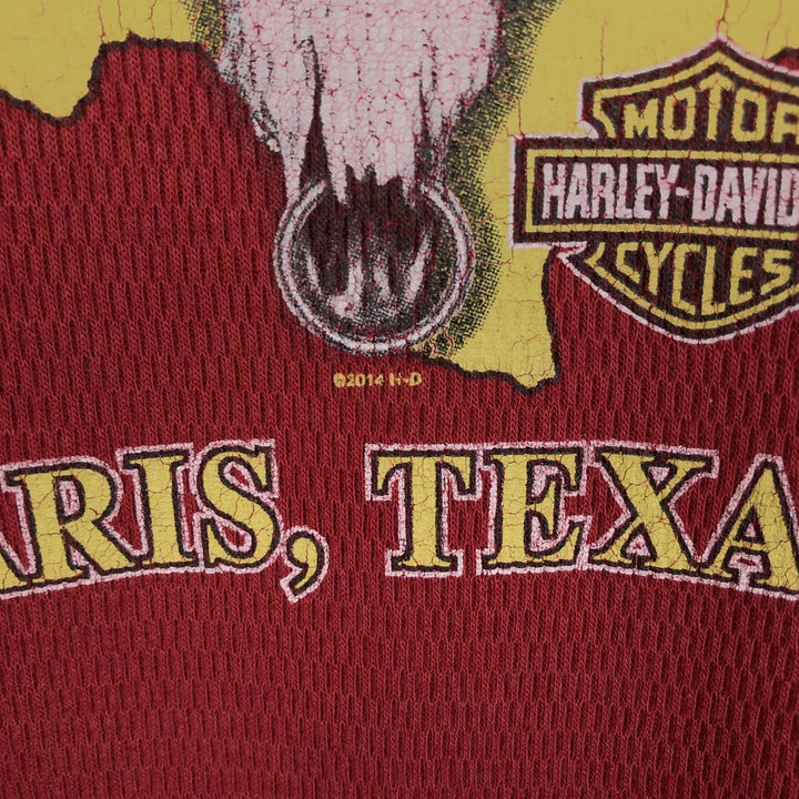 Harley-Davidson Thermal Long-Sleeve T-Shirt, Honeycomb Pattern, Men's Size L (equivalent) unclear burgundy type Vintage Second Hand