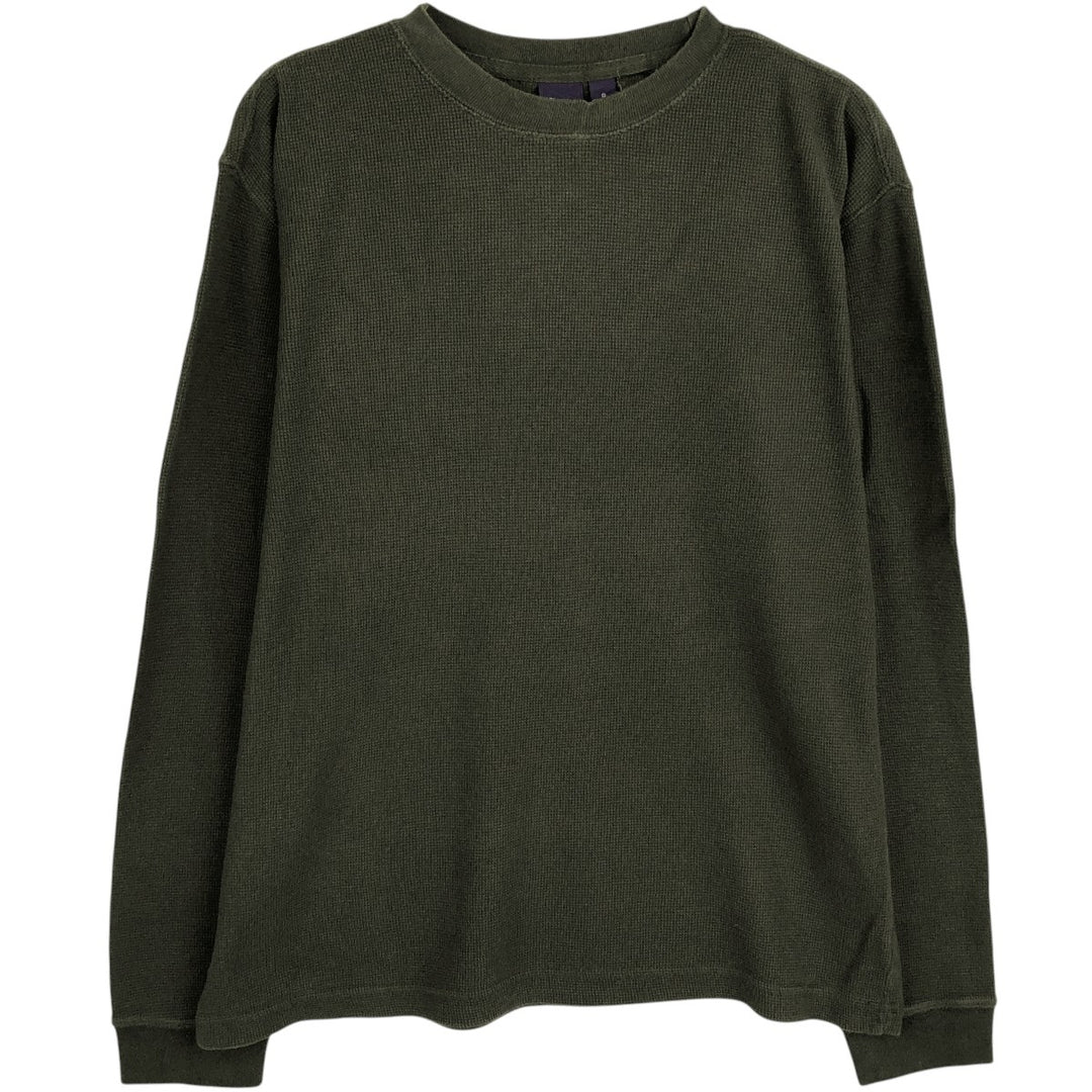 90'S GAP Old GAP Thermal Long-Sleeve T-Shirt, Waffle Knit, Men's Size S (Equivalent), Vintage cotton Khaki type Vintage Second Hand