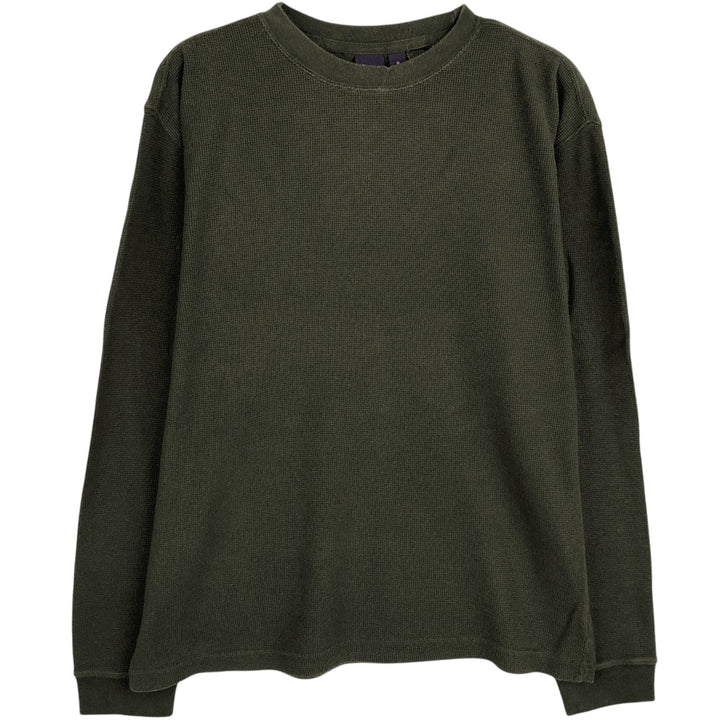 90'S GAP Old GAP Thermal Long-Sleeve T-Shirt, Waffle Knit, Men's Size S (Equivalent), Vintage cotton Khaki type Vintage Second Hand