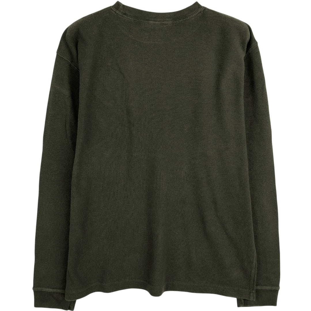 90'S GAP Old GAP Thermal Long-Sleeve T-Shirt, Waffle Knit, Men's Size S (Equivalent), Vintage cotton Khaki type Vintage Second Hand
