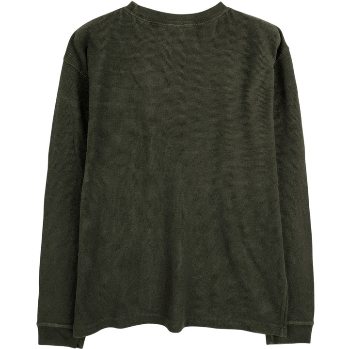 90'S GAP Old GAP Thermal Long-Sleeve T-Shirt, Waffle Knit, Men's Size S (Equivalent), Vintage cotton Khaki type Vintage Second Hand