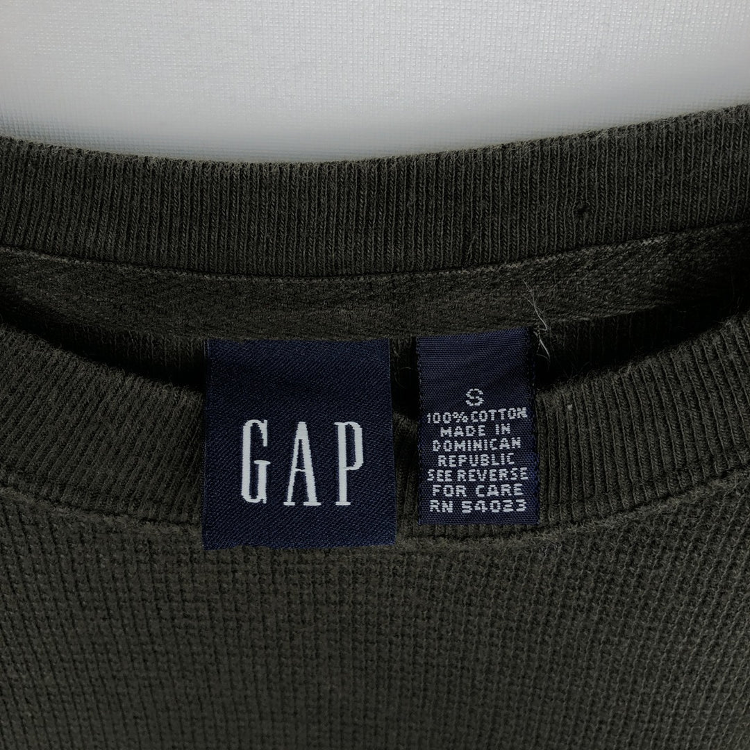 90'S GAP Old GAP Thermal Long-Sleeve T-Shirt, Waffle Knit, Men's Size S (Equivalent), Vintage cotton Khaki type Vintage Second Hand