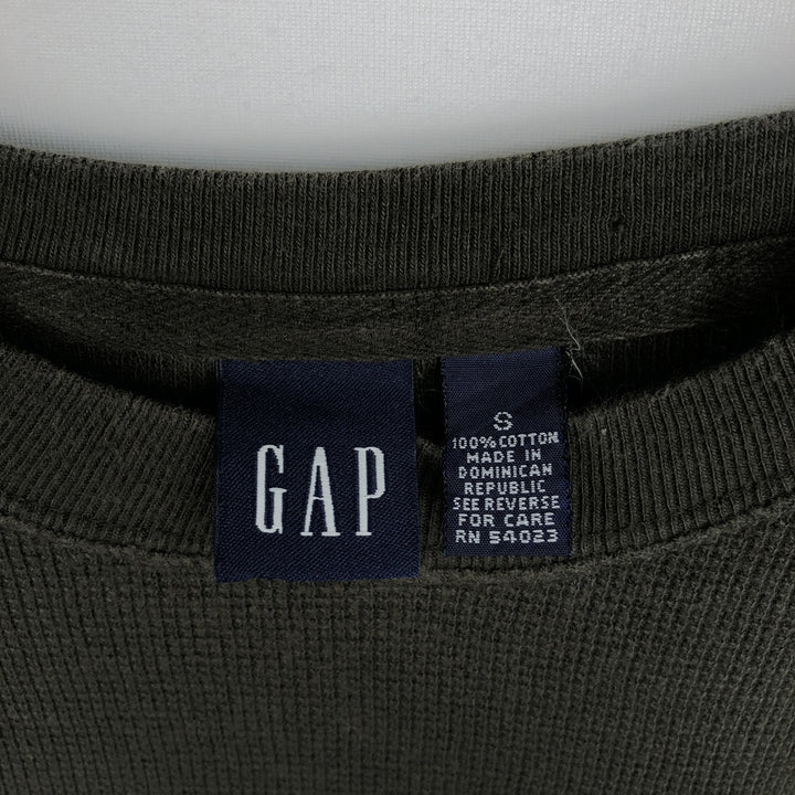 90'S GAP Old GAP Thermal Long-Sleeve T-Shirt, Waffle Knit, Men's Size S (Equivalent), Vintage cotton Khaki type Vintage Second Hand
