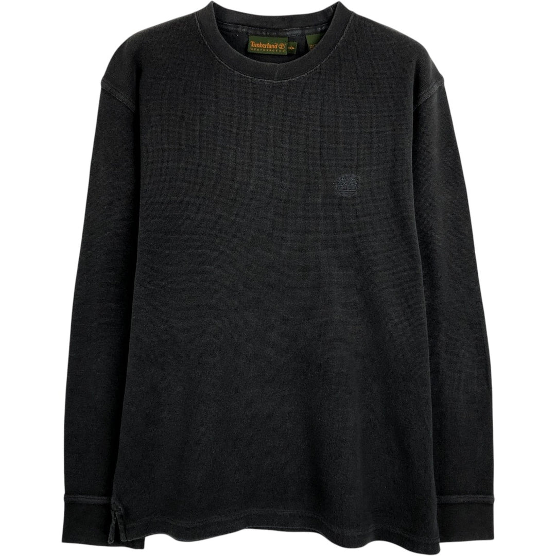 90'S Timberland Thermal Long-Sleeve T-Shirt, Waffle Pattern, Men's Size S (Equivalent), Vintage cotton black type Vintage Second Hand