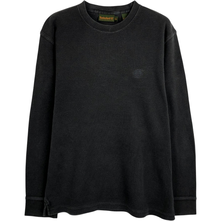 90'S Timberland Thermal Long-Sleeve T-Shirt, Waffle Pattern, Men's Size S (Equivalent), Vintage cotton black type Vintage Second Hand
