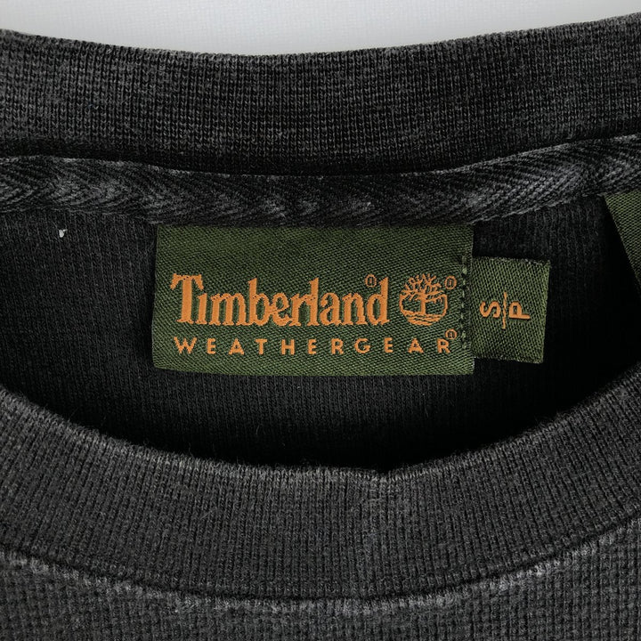 90'S Timberland Thermal Long-Sleeve T-Shirt, Waffle Pattern, Men's Size S (Equivalent), Vintage cotton black type Vintage Second Hand