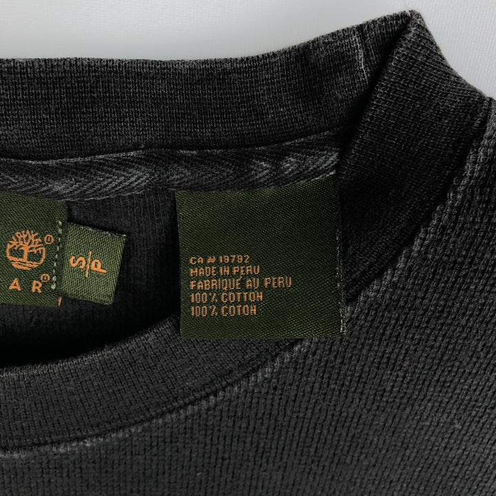 90'S Timberland Thermal Long-Sleeve T-Shirt, Waffle Pattern, Men's Size S (Equivalent), Vintage cotton black type Vintage Second Hand