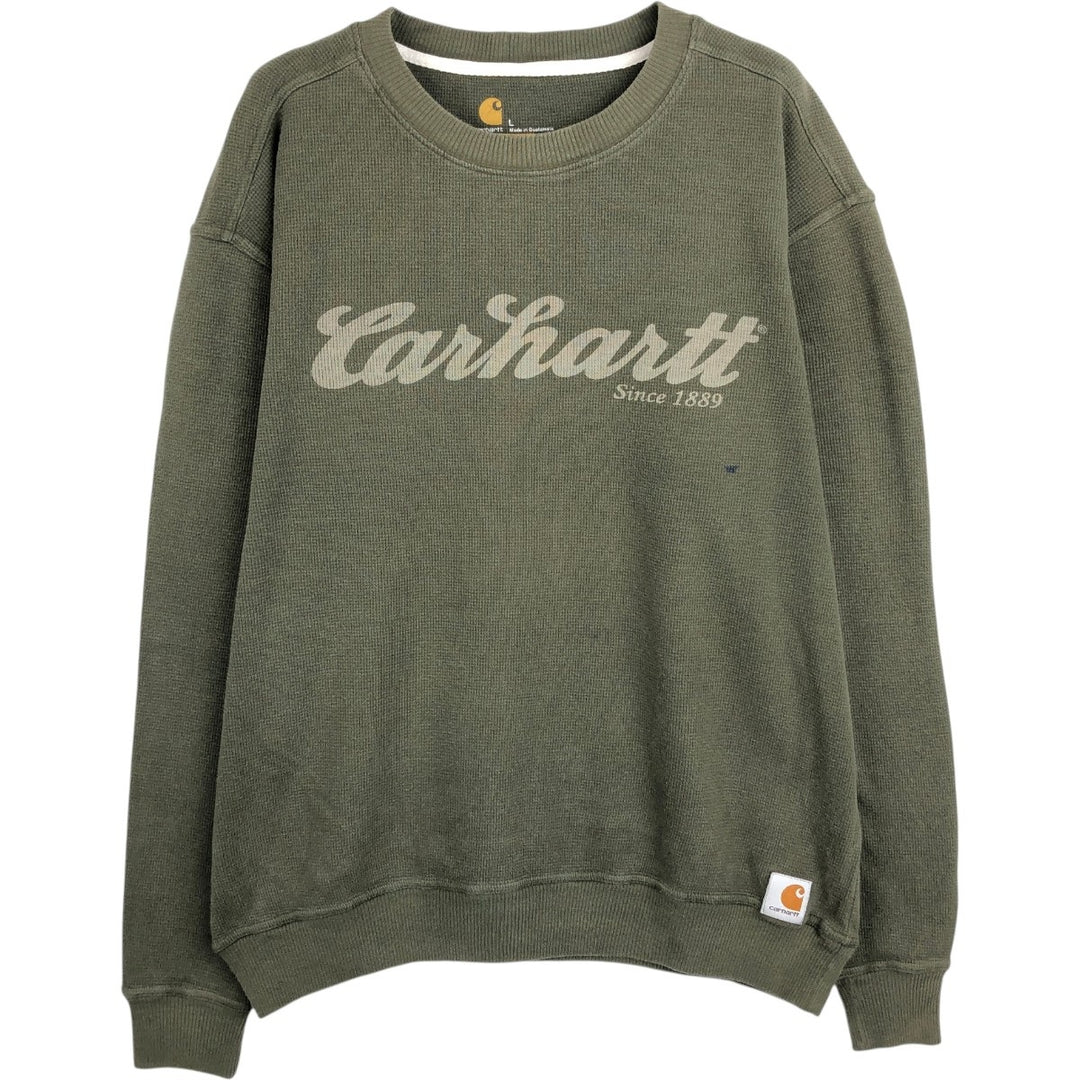 Carhartt Relaxed Fit Thermal Long T-Shirt, Waffle, Men's Size L cotton Khaki type Vintage Second Hand