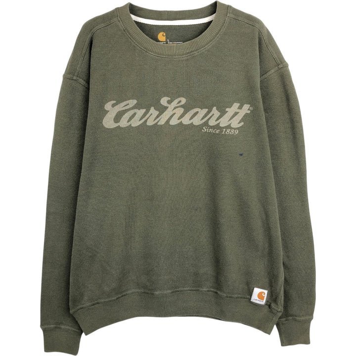 Carhartt Relaxed Fit Thermal Long T-Shirt, Waffle, Men's Size L cotton Khaki type Vintage Second Hand