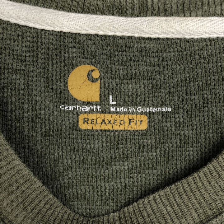 Carhartt Relaxed Fit Thermal Long T-Shirt, Waffle, Men's Size L cotton Khaki type Vintage Second Hand
