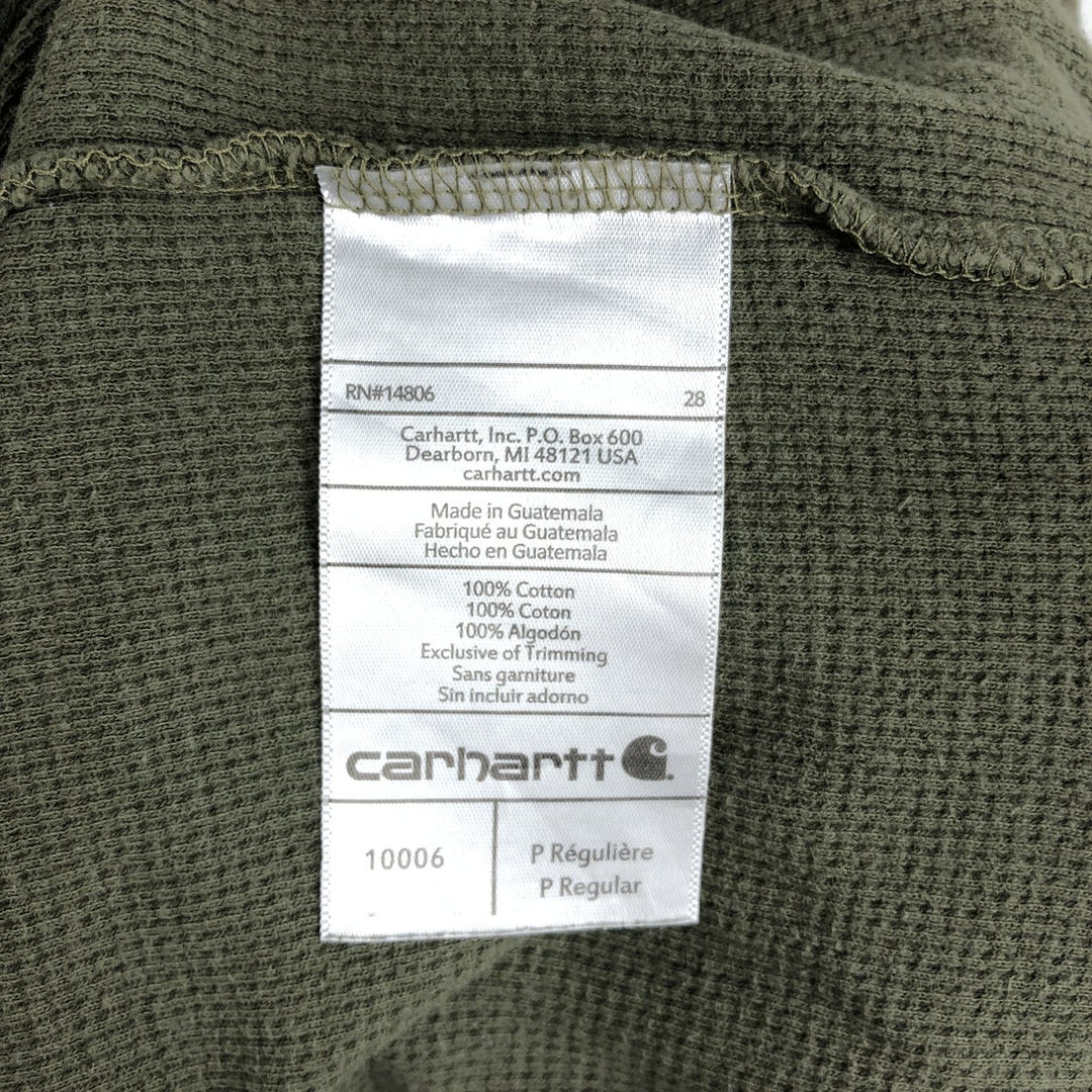Carhartt Relaxed Fit Thermal Long T-Shirt, Waffle, Men's Size L cotton Khaki type Vintage Second Hand