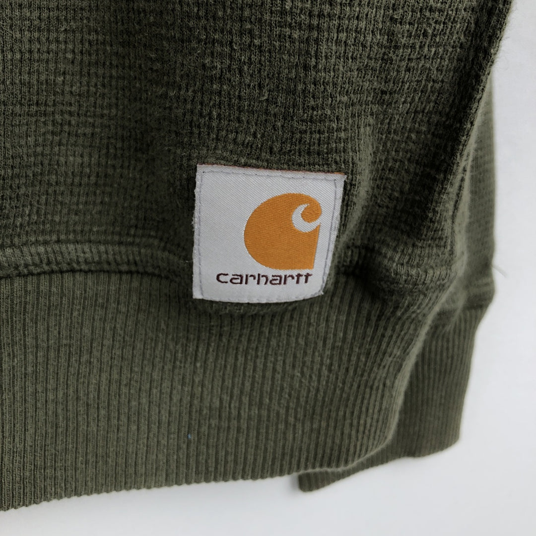 Carhartt Relaxed Fit Thermal Long T-Shirt, Waffle, Men's Size L cotton Khaki type Vintage Second Hand
