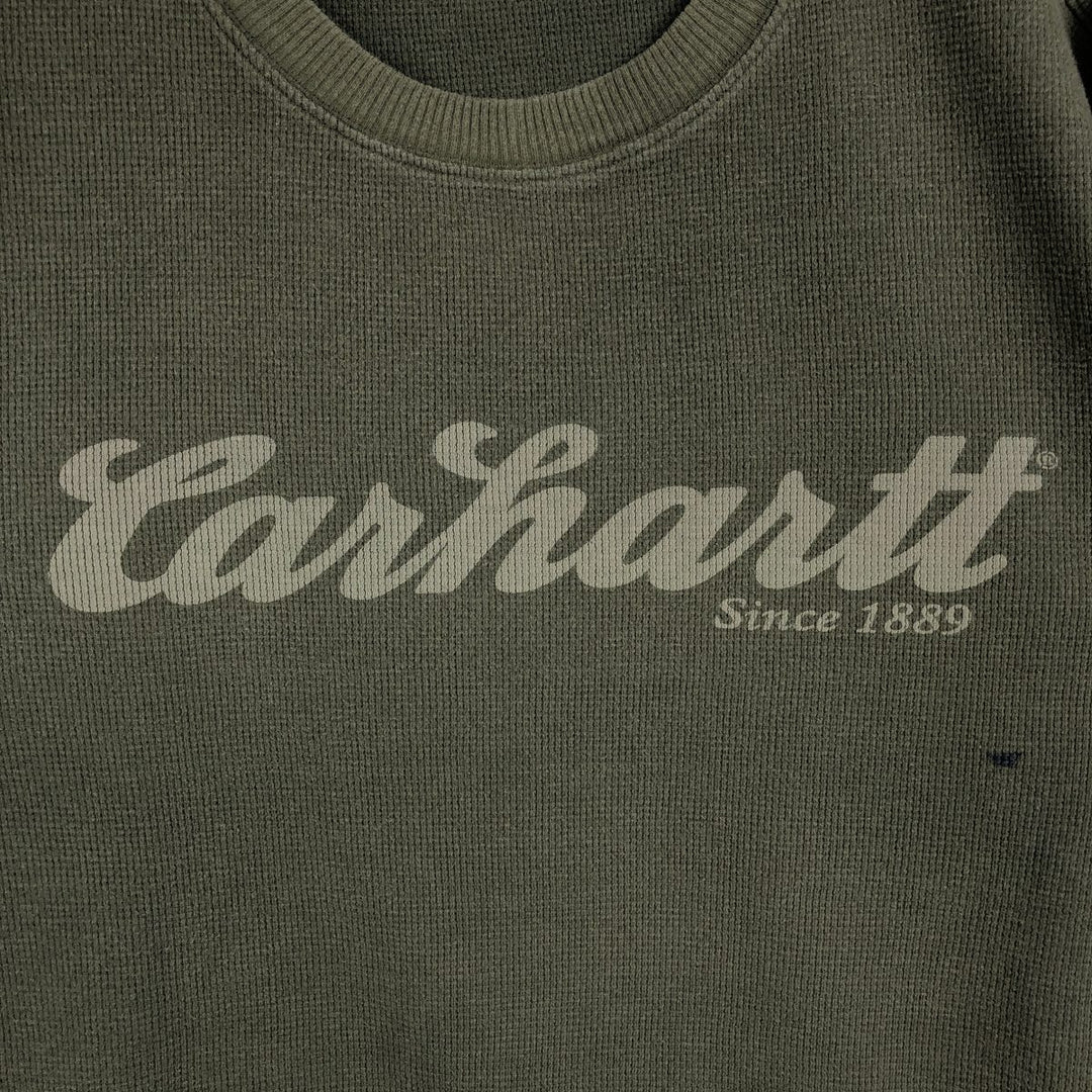 Carhartt Relaxed Fit Thermal Long T-Shirt, Waffle, Men's Size L cotton Khaki type Vintage Second Hand