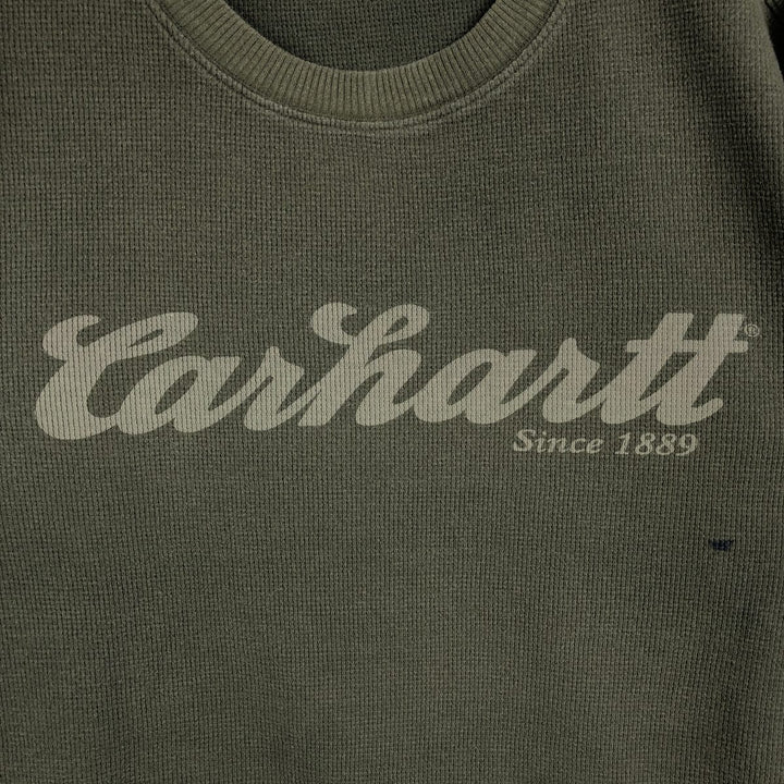 Carhartt Relaxed Fit Thermal Long T-Shirt, Waffle, Men's Size L cotton Khaki type Vintage Second Hand