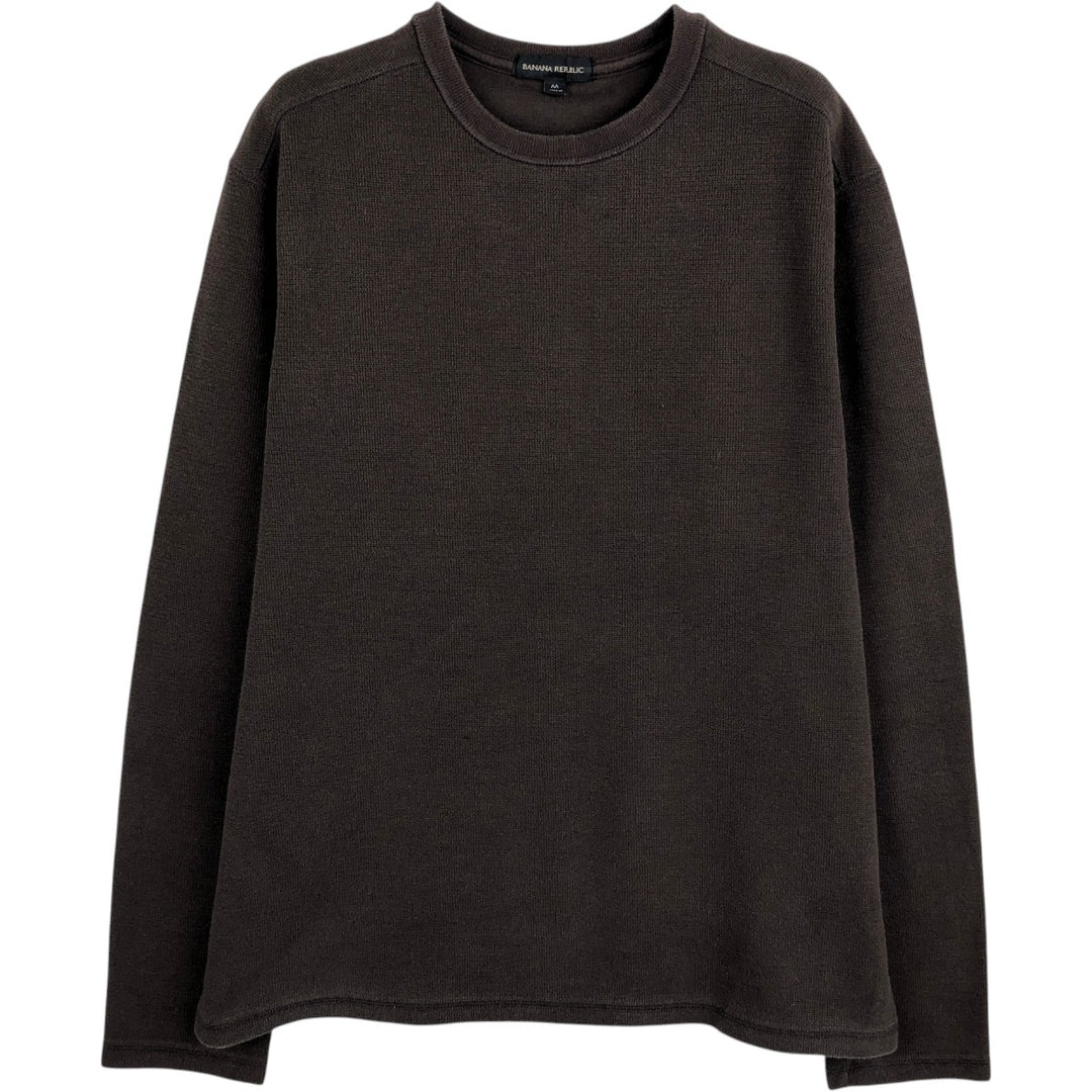 2000'S Banana Republic Thermal Long T-Shirt, Waffle, Men's Size M cotton dark chocolate Vintage Second Hand