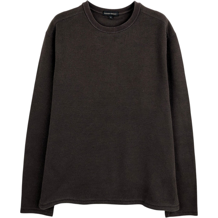2000'S Banana Republic Thermal Long T-Shirt, Waffle, Men's Size M cotton dark chocolate Vintage Second Hand