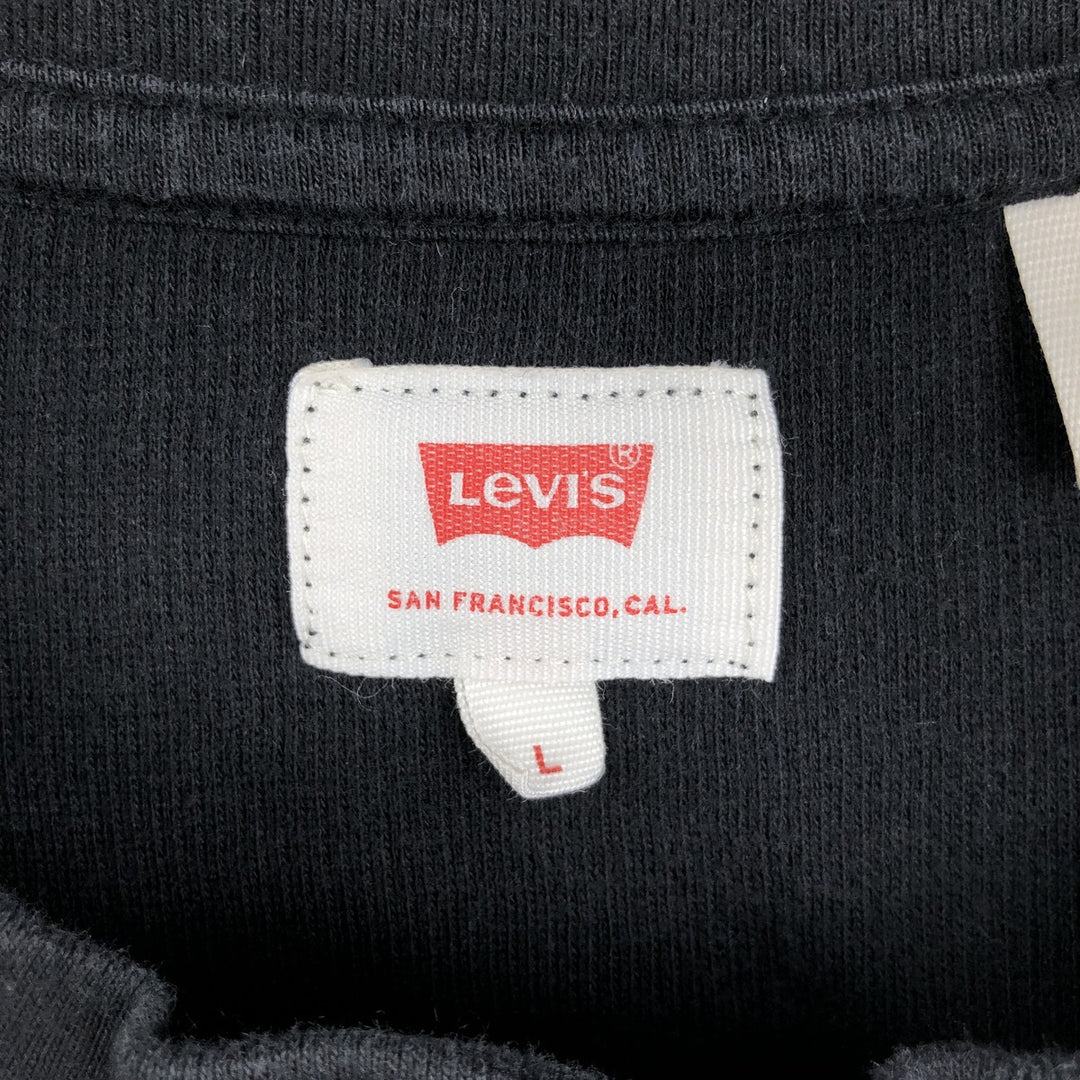 Levi's Thermal Long Sleeve Henley T-Shirt, Waffle, Men's Size L cotton black type Vintage Second Hand