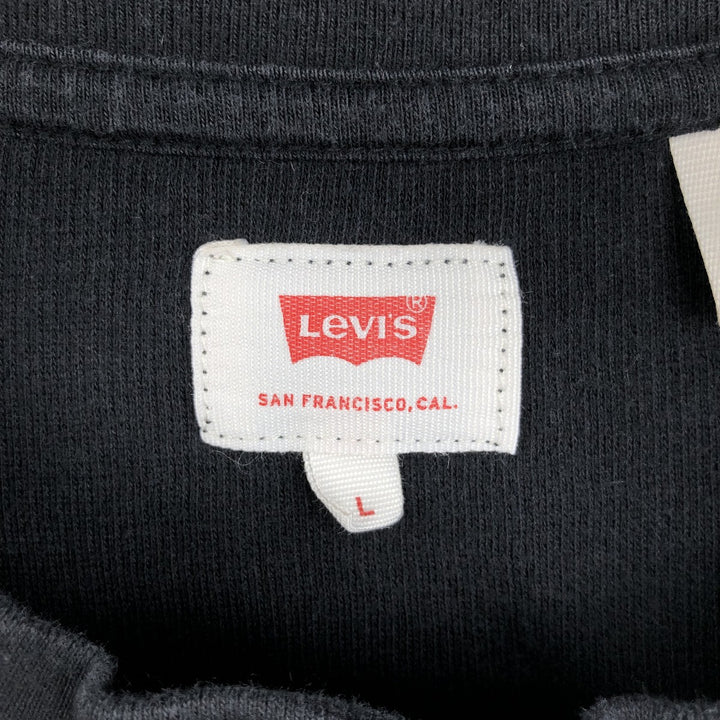 Levi's Thermal Long Sleeve Henley T-Shirt, Waffle, Men's Size L cotton black type Vintage Second Hand