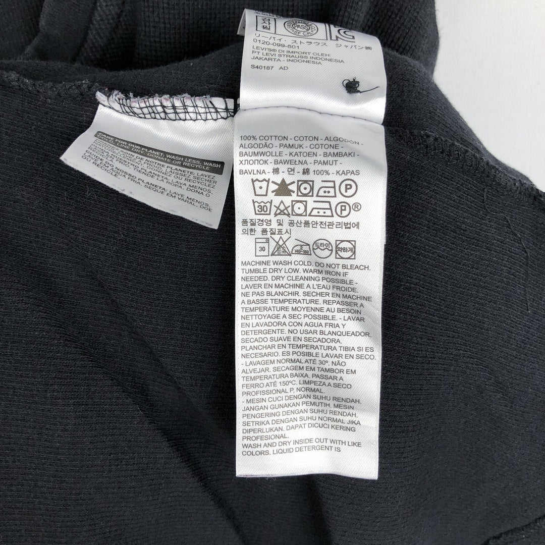 Levi's Thermal Long Sleeve Henley T-Shirt, Waffle, Men's Size L cotton black type Vintage Second Hand