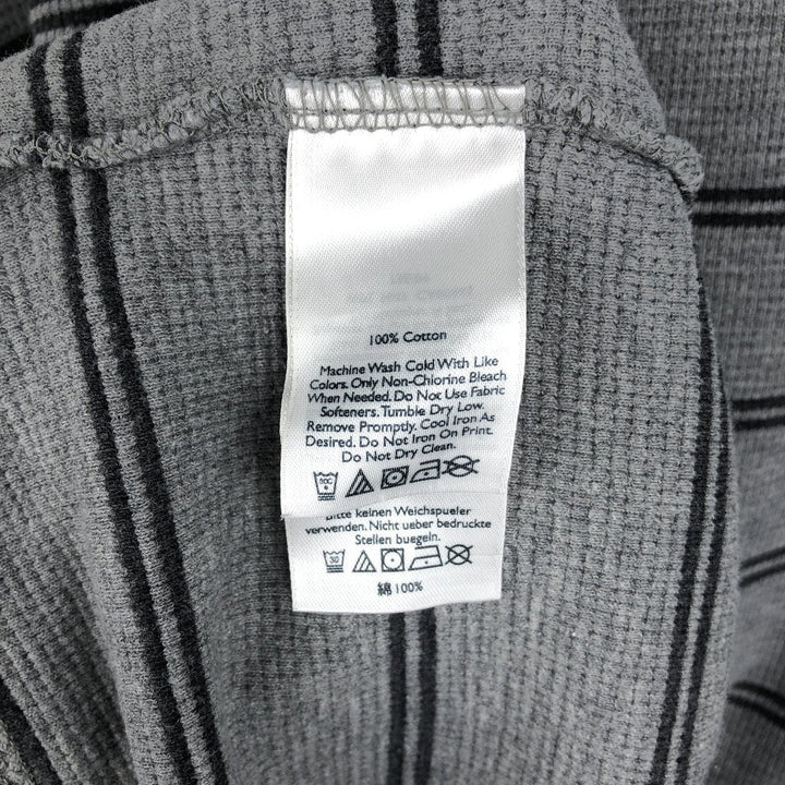 Eddie Bauer Border Pattern Thermal Long-Sleeve T-Shirt, Men's Size L (approx.) cotton gray type Vintage Second Hand