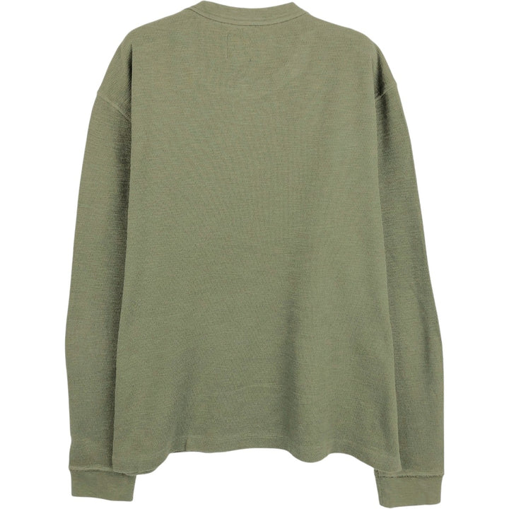 GAP Thermallon T-shirt, Honeycomb, Men's L size cotton Khaki type sage green Vintage Second Hand