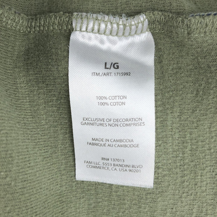GAP Thermallon T-shirt, Honeycomb, Men's L size cotton Khaki type sage green Vintage Second Hand