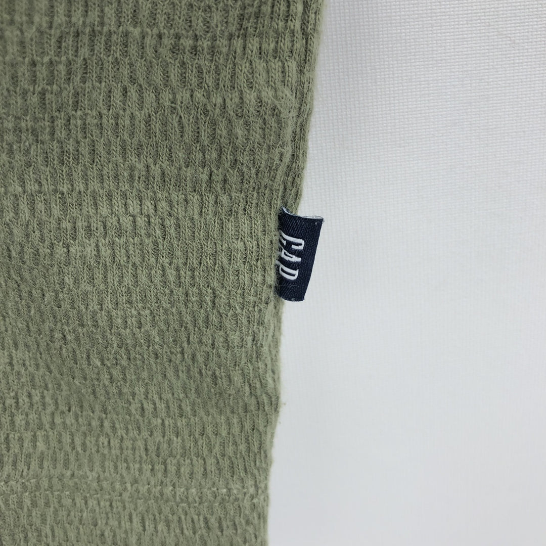 GAP Thermallon T-shirt, Honeycomb, Men's L size cotton Khaki type sage green Vintage Second Hand