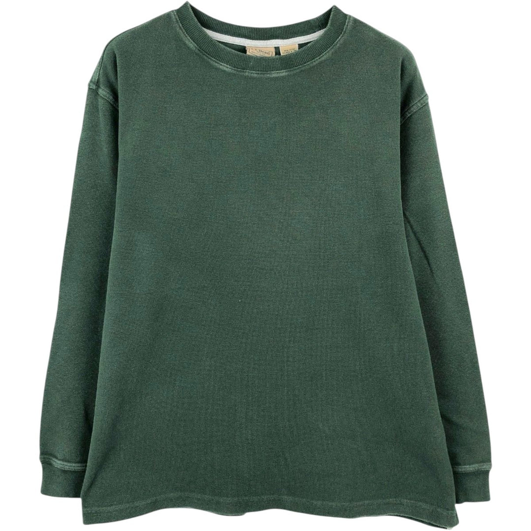 90s-00'S LLBean Thermal Long T-Shirt, Waffle, Men's Size L, Vintage cotton green type Vintage Second Hand