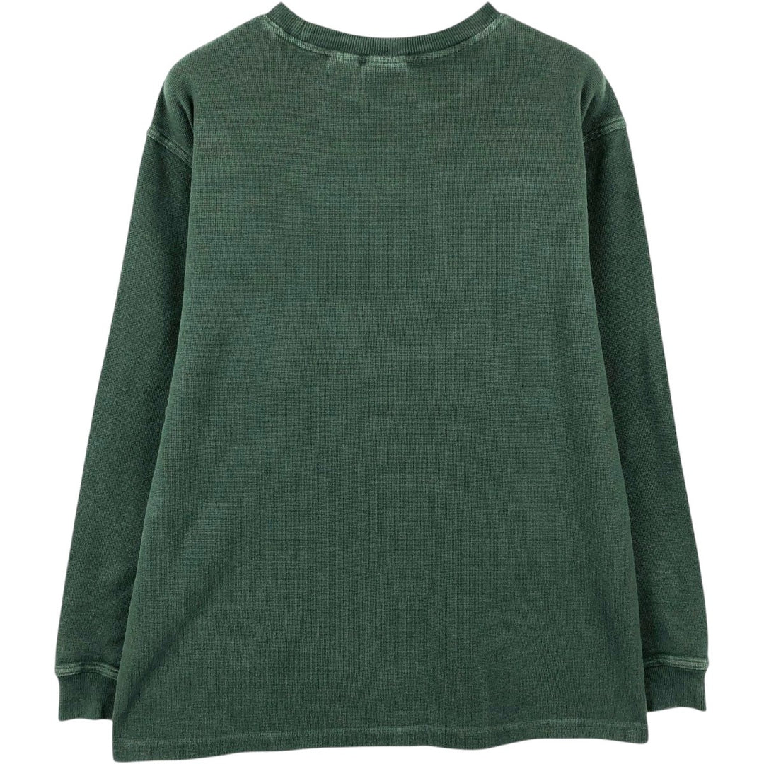 90s-00'S LLBean Thermal Long T-Shirt, Waffle, Men's Size L, Vintage cotton green type Vintage Second Hand