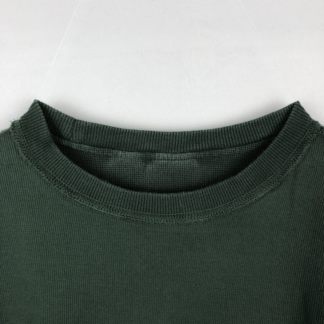 90s-00'S LLBean Thermal Long T-Shirt, Waffle, Men's Size L, Vintage cotton green type Vintage Second Hand
