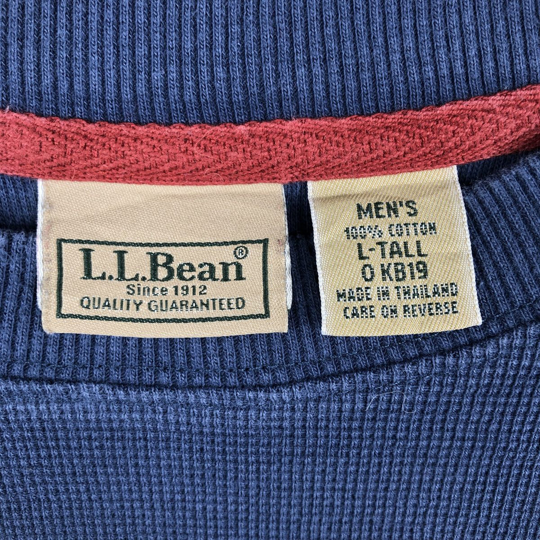 LLBean Men's Thermal Long T-Shirt (Size L) cotton blue type Vintage Second Hand