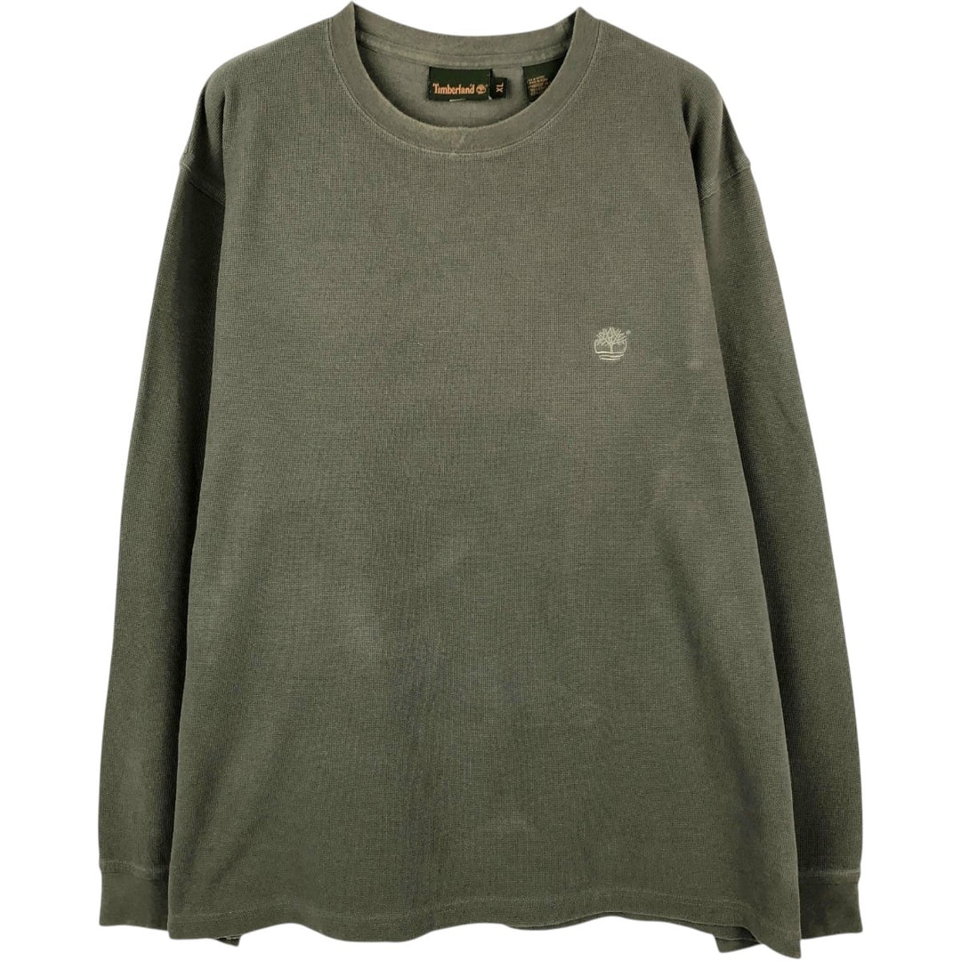 Timberland Thermal Long T-Shirt, Waffle, Men's XL cotton Khaki type Vintage Second Hand