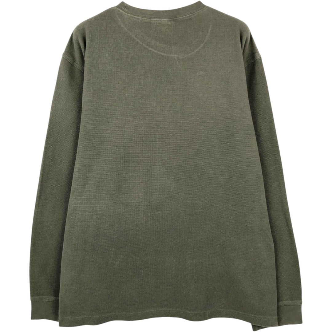 Timberland Thermal Long T-Shirt, Waffle, Men's XL cotton Khaki type Vintage Second Hand