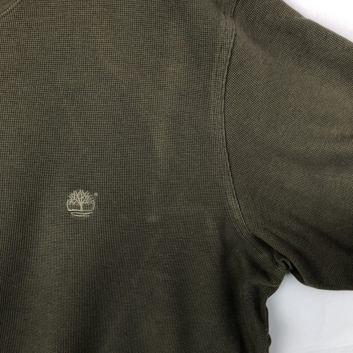 Timberland Thermal Long T-Shirt, Waffle, Men's XL cotton Khaki type Vintage Second Hand