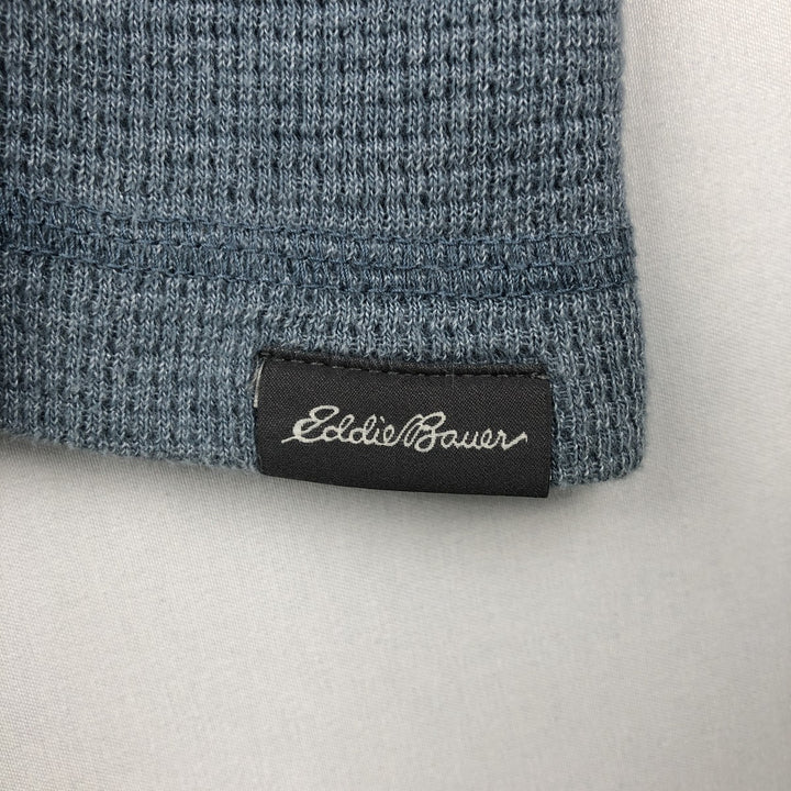 Eddie Bauer Thermal Long-Sleeve T-Shirt, Honeycomb Pattern, Men's Size L (approx.) cotton Blue type light blue Vintage Second Hand
