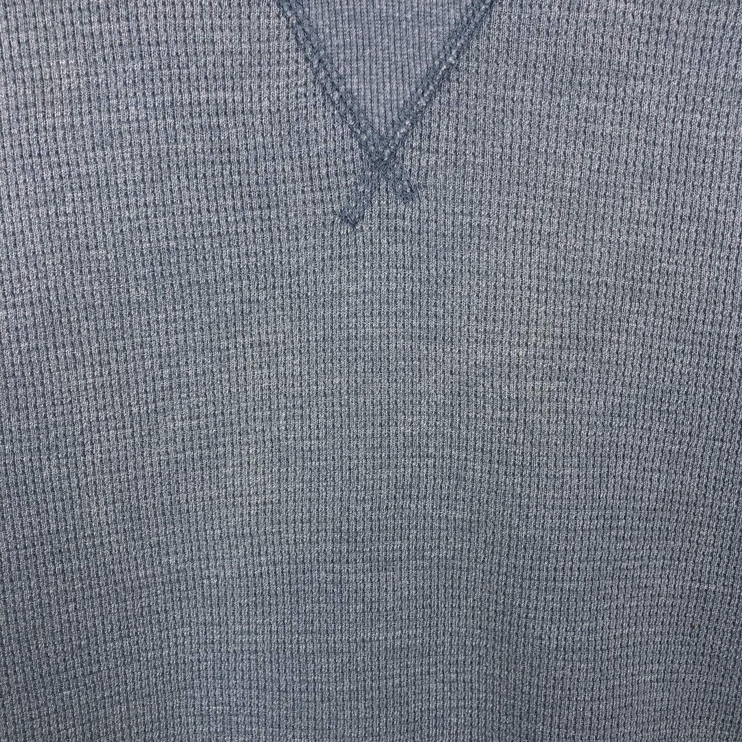 Eddie Bauer Thermal Long-Sleeve T-Shirt, Honeycomb Pattern, Men's Size L (approx.) cotton Blue type light blue Vintage Second Hand