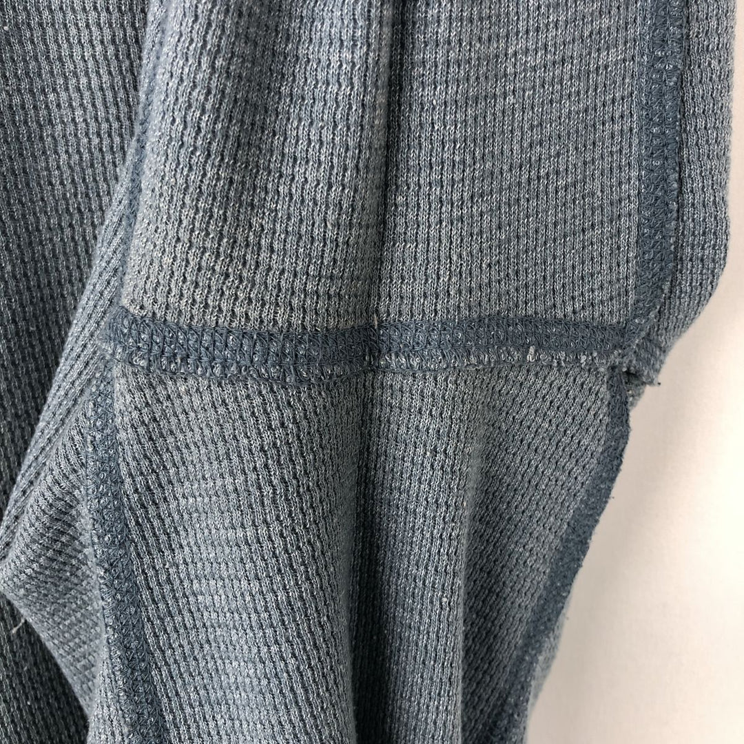 Eddie Bauer Thermal Long-Sleeve T-Shirt, Honeycomb Pattern, Men's Size L (approx.) cotton Blue type light blue Vintage Second Hand