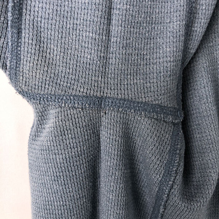 Eddie Bauer Thermal Long-Sleeve T-Shirt, Honeycomb Pattern, Men's Size L (approx.) cotton Blue type light blue Vintage Second Hand