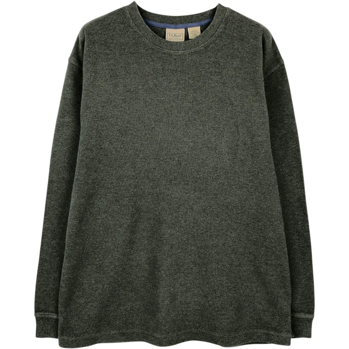 90s-00'S LLBean Thermal Long T-Shirt, Waffle, Men's Size L, Vintage cotton Khaki type Vintage Second Hand