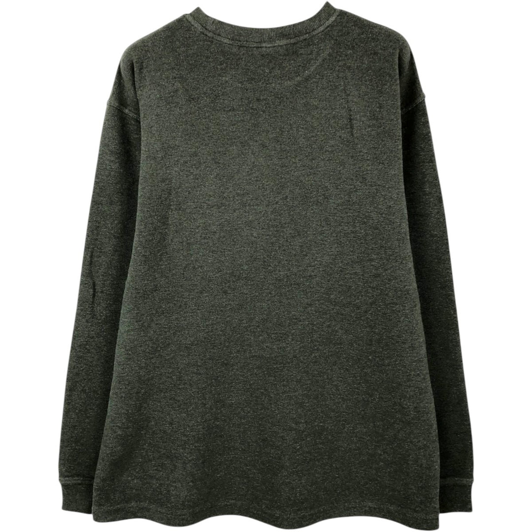 90s-00'S LLBean Thermal Long T-Shirt, Waffle, Men's Size L, Vintage cotton Khaki type Vintage Second Hand