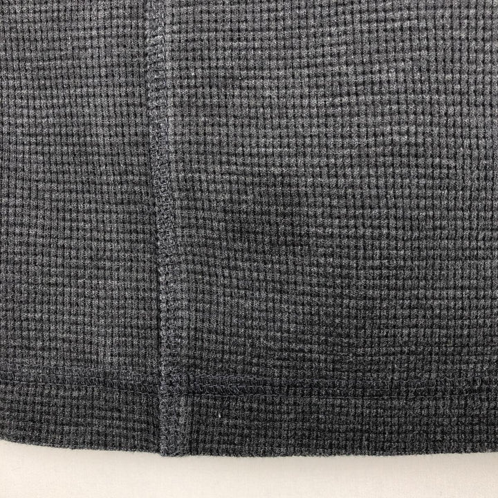 Eddie Bauer Men's Thermal Long Sleeve T-Shirt, Waffle Henley, Size L cotton Charcoal Vintage Second Hand