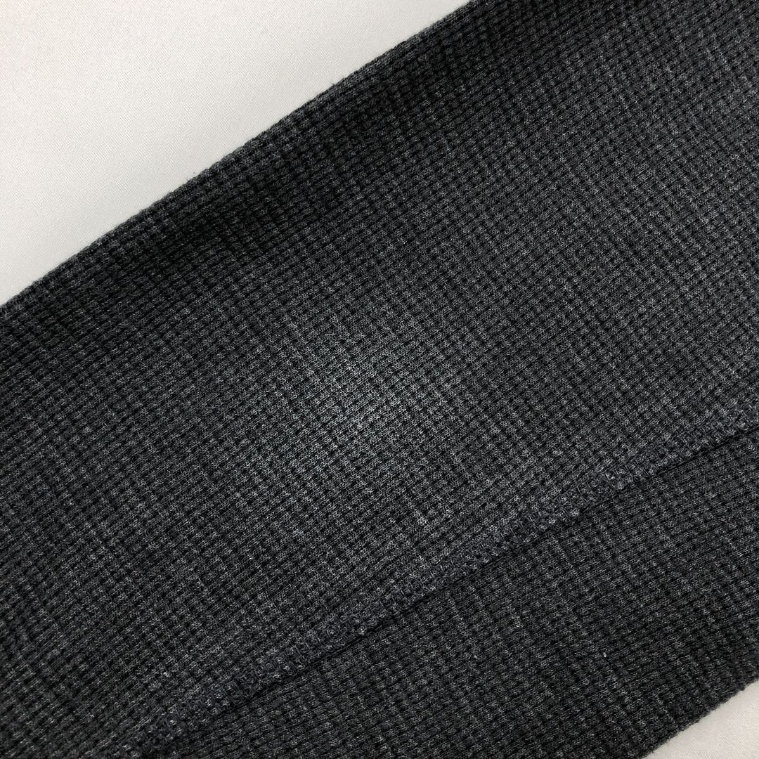 Eddie Bauer Men's Thermal Long Sleeve T-Shirt, Waffle Henley, Size L cotton Charcoal Vintage Second Hand