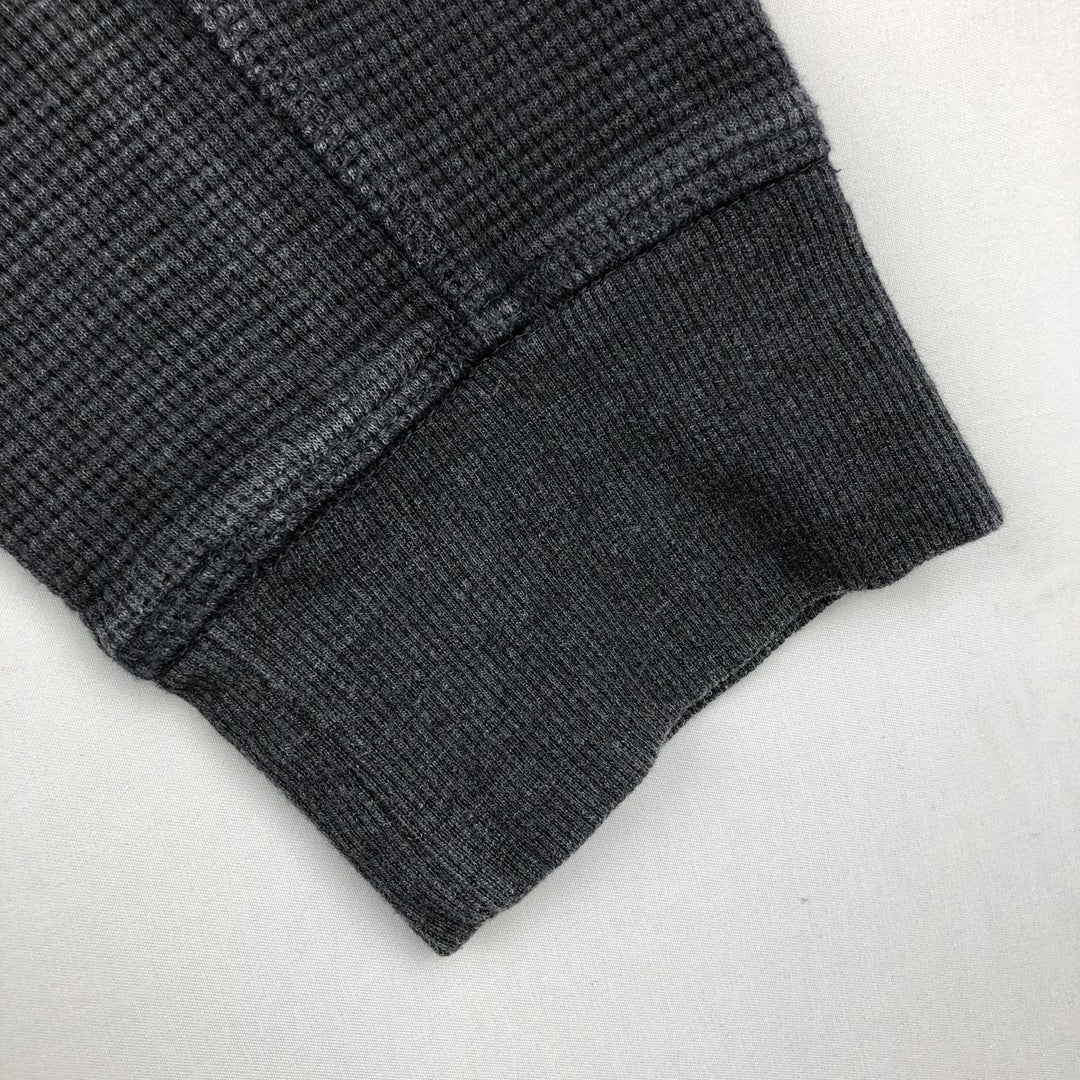 Eddie Bauer Men's Thermal Long Sleeve T-Shirt, Waffle Henley, Size L cotton Charcoal Vintage Second Hand