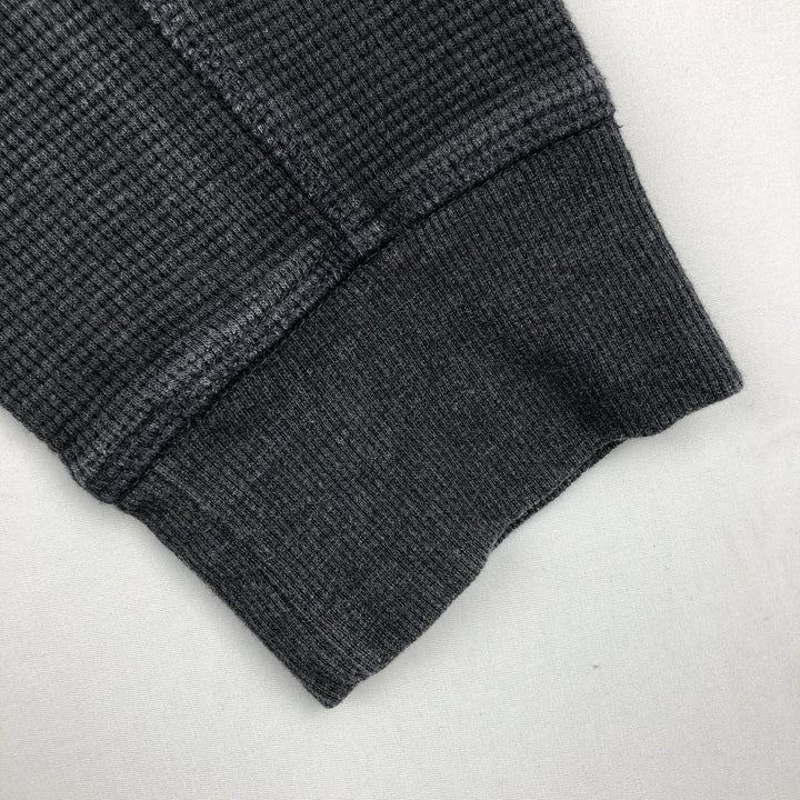 Eddie Bauer Men's Thermal Long Sleeve T-Shirt, Waffle Henley, Size L cotton Charcoal Vintage Second Hand