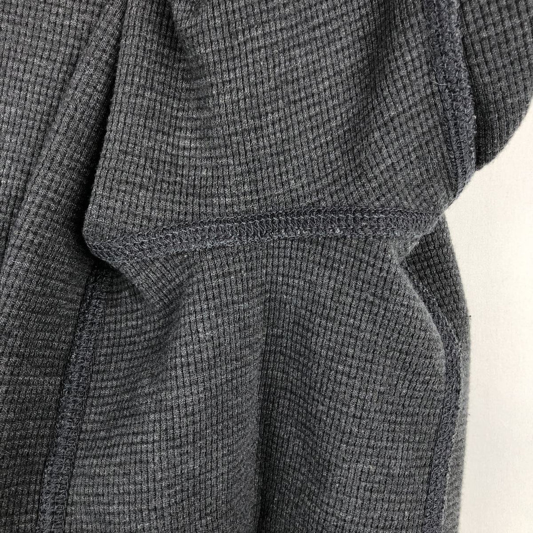 Eddie Bauer Men's Thermal Long Sleeve T-Shirt, Waffle Henley, Size L cotton Charcoal Vintage Second Hand